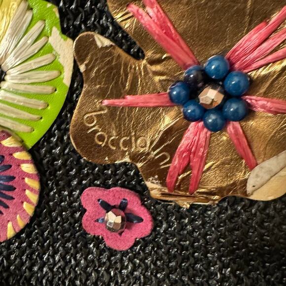 Vintage Y2K Tua Braccialini Collectors Shoulder Bag Vibrant Handbag Floral Pearl - Picture 15 of 16